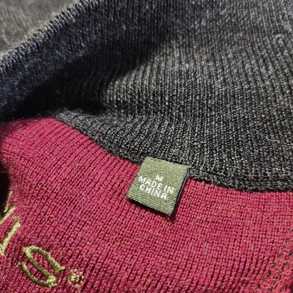 Orvis Men's Merino Wool Quarter-Zip Lightweight Pull-Over Sweater Black Size M - Picture 4 of 8